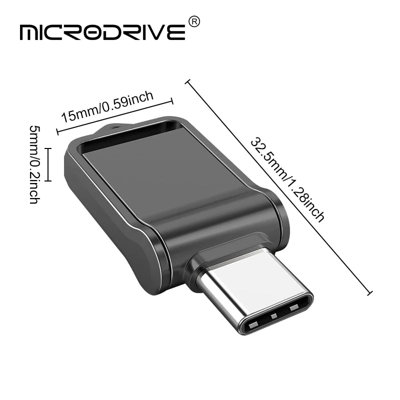 Mini Metal OTG Type C Pen Drive Usb Memory Stick 16GB 32GB 8GB usb flash card 128GB 256G 512G type-C Pendrive free shipping