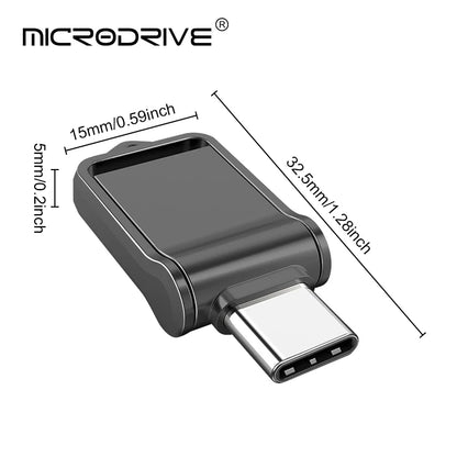 Mini Metal OTG Type C Pen Drive Usb Memory Stick 16GB 32GB 8GB usb flash card 128GB 256G 512G type-C Pendrive free shipping