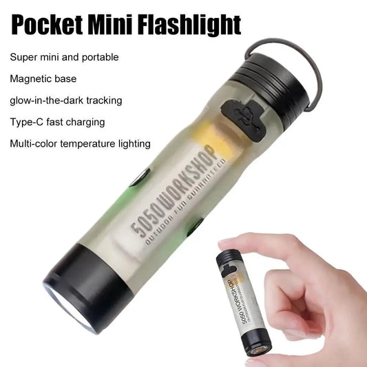 Pocket Mini Flashlight Outdoor Key Clip Cap Ambient LED Long Endurance Disaster Relief Emergency 5050 Small Light 2026 New