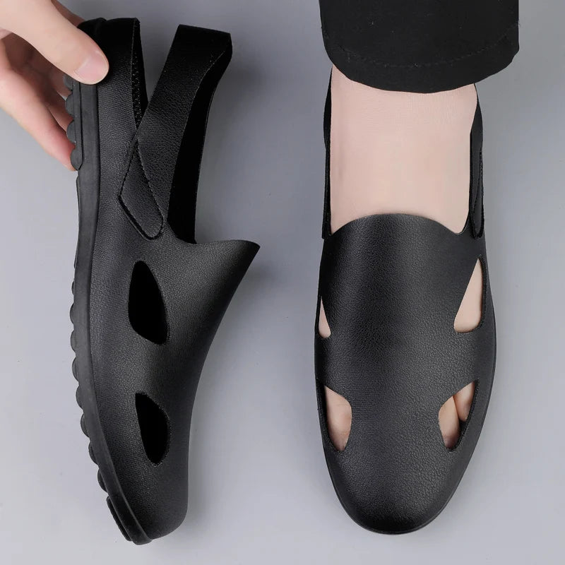 New summer general Doudou men's shoes outdoor lazy one-pedal men's daily casual leather shoes driving shoes