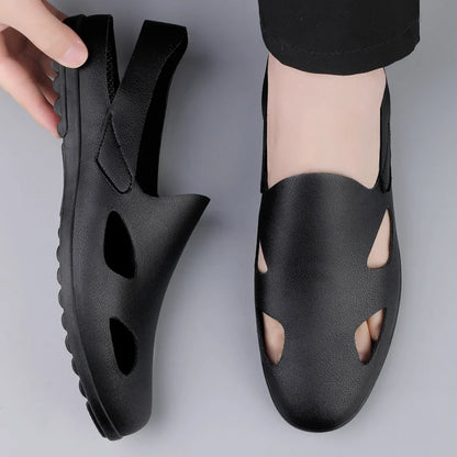New summer general Doudou men's shoes outdoor lazy one-pedal men's daily casual leather shoes driving shoes