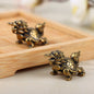 Chinese Beast Dragon Statue Bronze Figurine Ornaments Antique Copper Mythical Animal Miniature Home Decoration Crafts Collection