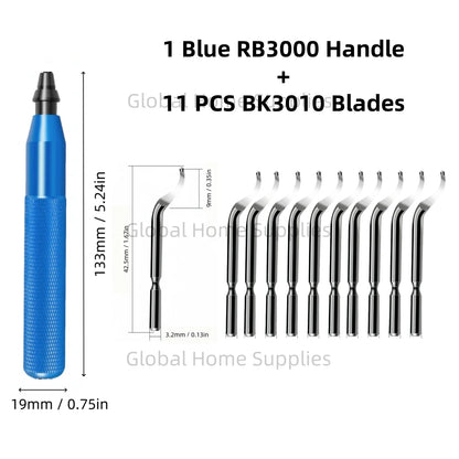 Deburring Tool RB3000 with 1 or 11 High Speed Steel Swivel Blades BS1010 BS1018 BK3010 BS3010 360 Degree Rotary Head Burr Remove