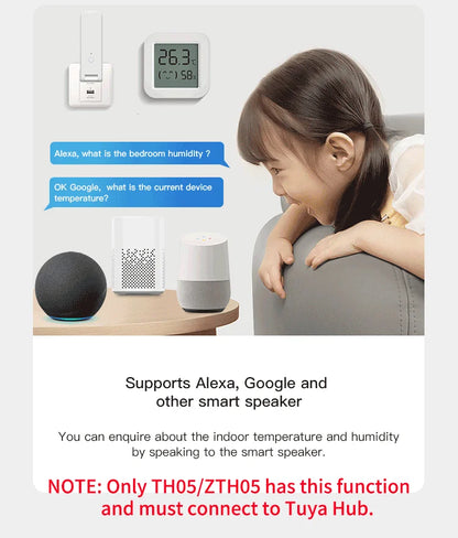Tuya Zigbee Temperature Humidity Sensor Fridge Sensor Mini LCD Digital Display Bluetooth-Compatible Thermometer Hygrometer