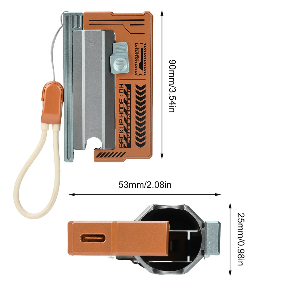 1 Section Welding Free 21700 Mobile Power Case PD 20W Fast Charging Built-In Cable Detachable Power Bank DIY Battery Box