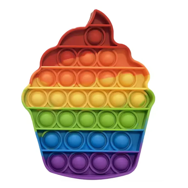 Kids' Favorite Toy Rainbow Pop Bubble Fidget Toy Fun Stress Relief Toy Color Recognition Early Educational Toy Premium Quality