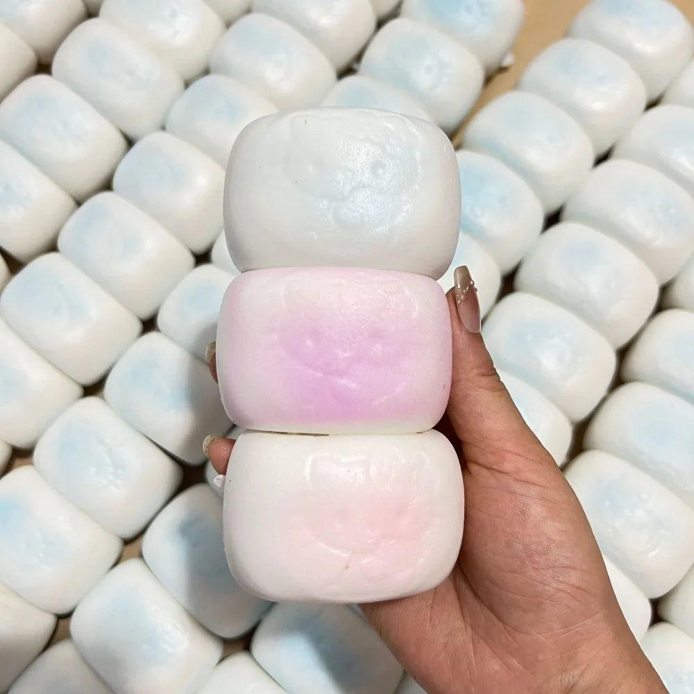 Squishy Simulated Steamed Bun Squeeze Toy Stress Relief Slow Rising Sensory Fidget for Anxiety ADHD Autism Gift for Kids Adults