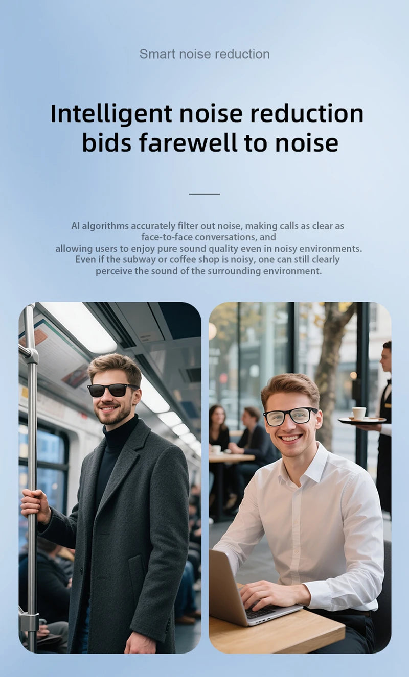 VIVO AI Intelligent Glasses Fashion Waterproof Multifunctional Bluetooth Call Playing Music Smart Sunglasses For Men & Woman