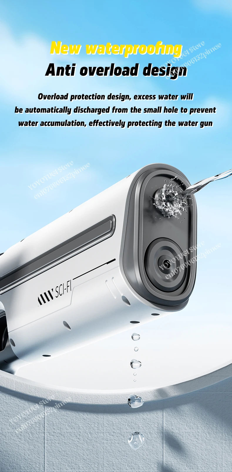Children's Fully Automatic Water Storage Gun Large Capacity Electric Water Absorbing Toy Gun Summer Outdoor Water Toy Gift