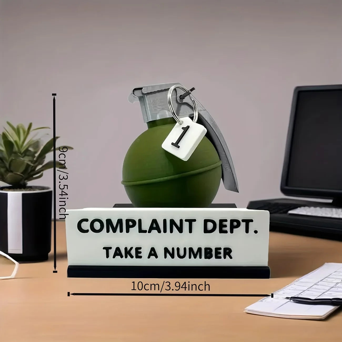Interesting Grenade Complaint Department Desk Logo Decoration Interesting "Take A Number" Office Decoration