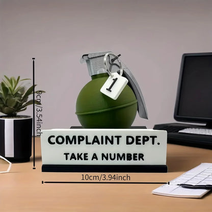 Interesting Grenade Complaint Department Desk Logo Decoration Interesting "Take A Number" Office Decoration