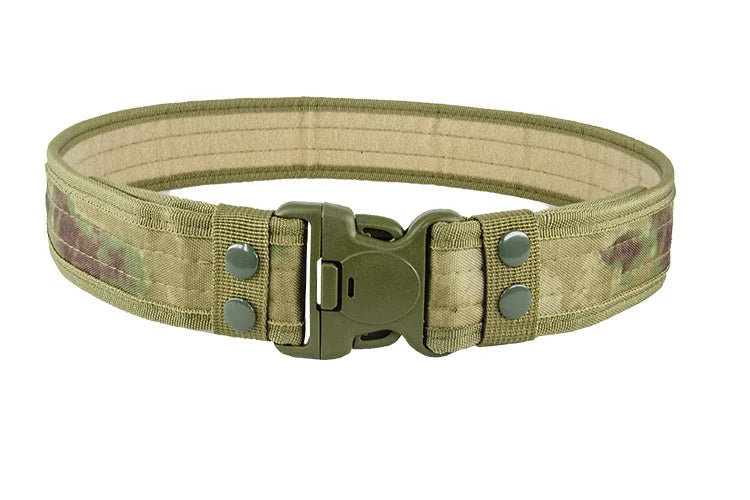 Camouflage Tactical Belt Men's Quick Release Nylon Military Belt Outdoor Combat Oxford Cloth Mountaineering Trouser Waist Belt