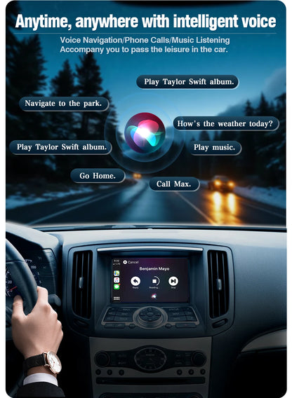 AUTOTOP Wireless CarPlay Android Auto Upgrade Adapter for Infiniti G35 G37 Coupe Sedan G M EX FX JX QX Series 2009-2014 Car AI Box, 7 8 inch HD Screen GPS Airplay BT, SWC Steering Wheel Control, Keep Original Factory System M