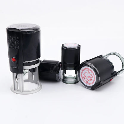 Custom Self-Inking Stamp 25/30/40/50mm Round Logo Design P Personalized Press-type Inking Stamp for Wedding Invitation Envelope