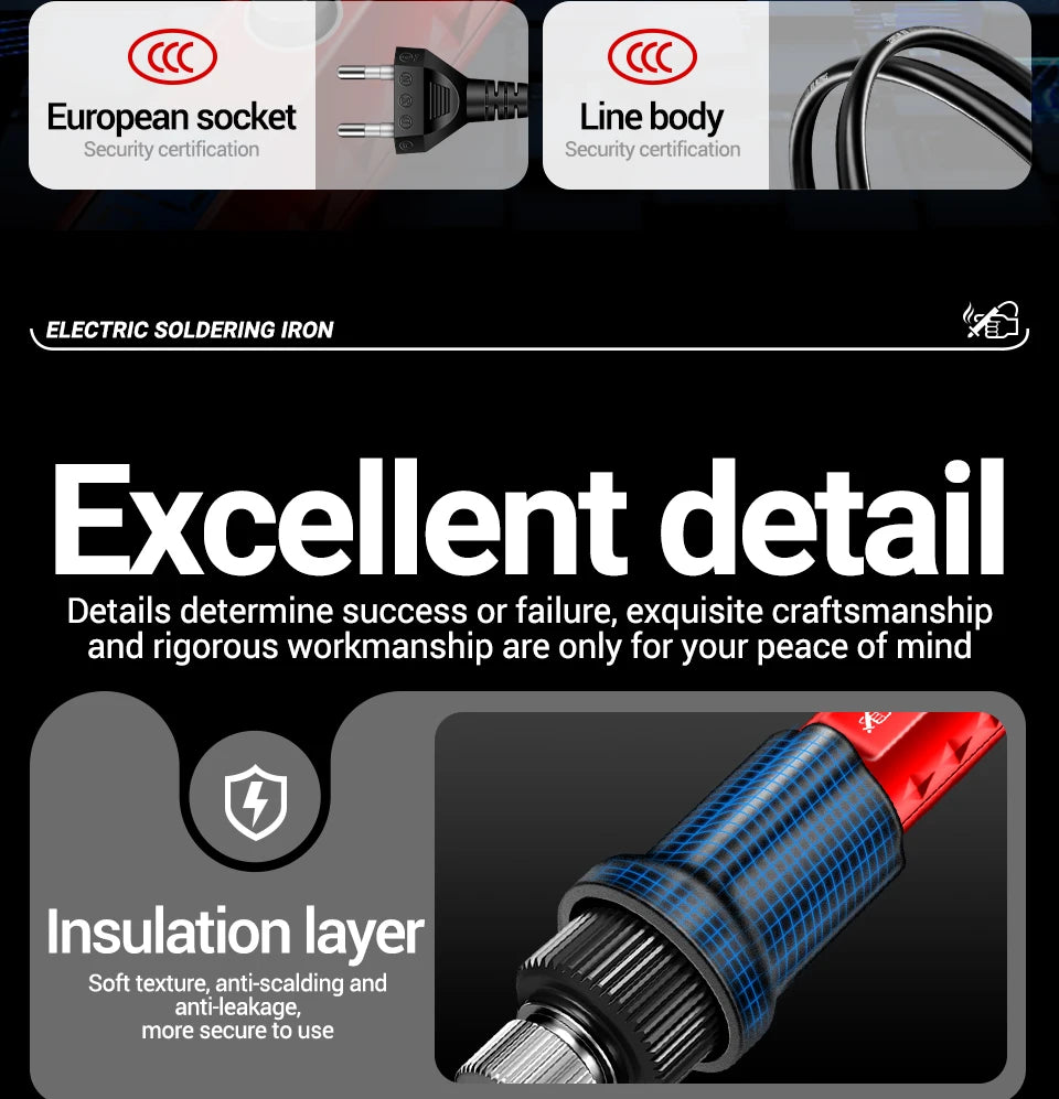 ANENG 60W Professional Electric Soldering Iron Adjustable Temperature SL106 EU/220V US/110V Welding Repair + M113 Multimeter Too