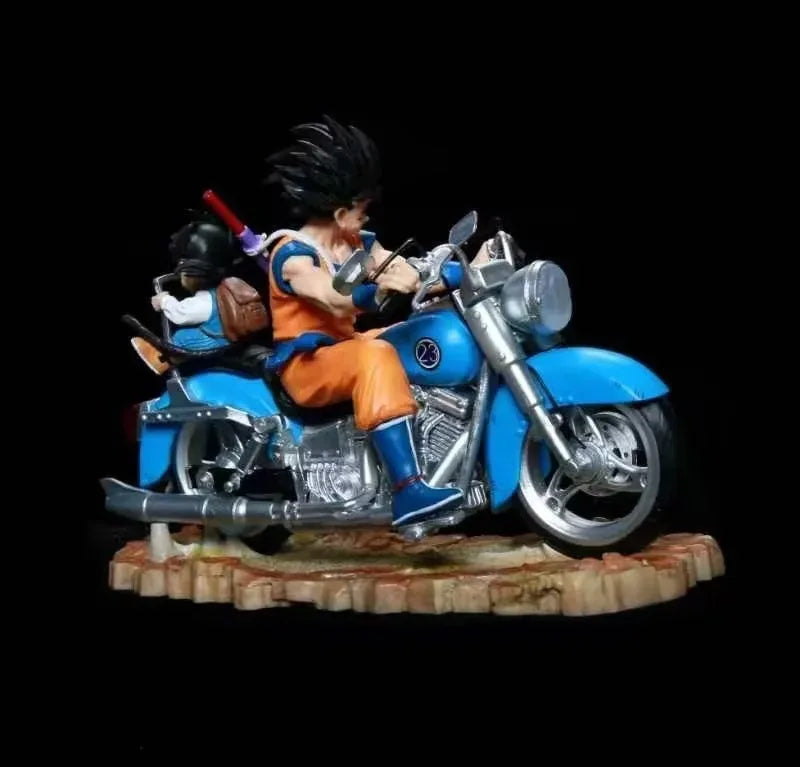 Dragon Ball Super Saiyan Gk Figure Goku Gohan Motorcycle Rotatable Tires Boxed Collectible Model Decor For Anime Collectors