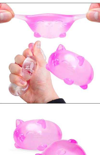 1Pc Mini Cute Cat Maltose Decompression Toy Non Stick Odorless Non-toxic Fun Toy Pressure Relief Tool For Adults and Students