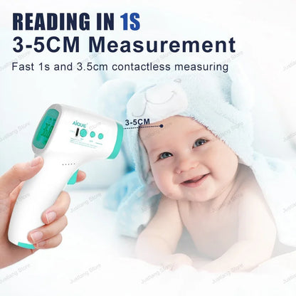 JUSTLANG Rechargeable Thermometer LCD ℃℉ Infrared Medical Forehead Thermometer Non Contact Body Temperature Fever Baby Adult