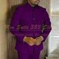 Safari Men's Suits For Business Elegant Single Breasted Blazer Lining 2 Piece Jacket Pants Outfits Regular Length Blazer