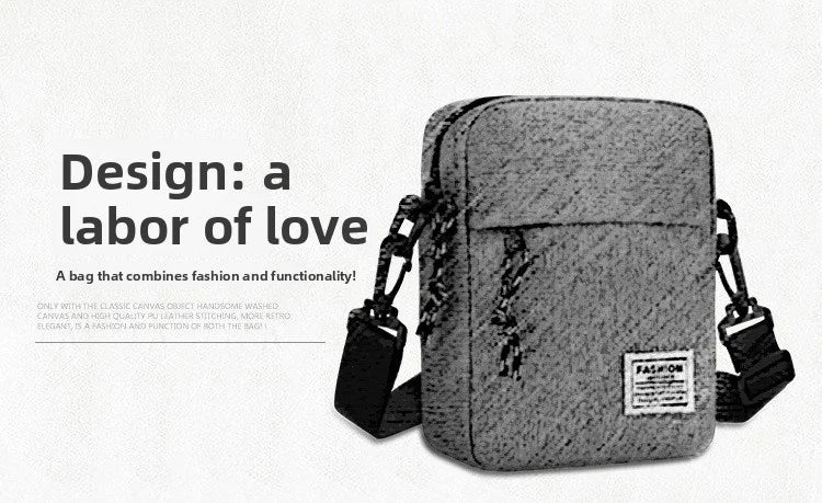 1Pcs 14×5×19cm Men Womens Canvas Crossbody Bag Lightweight Mini Shoulder Phone Pouch for Outdoor Hiking Travel Sports Square Bag