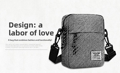 1Pcs 14×5×19cm Men Womens Canvas Crossbody Bag Lightweight Mini Shoulder Phone Pouch for Outdoor Hiking Travel Sports Square Bag