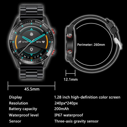 2026 NEW 1.5 inch Smart Watch Men Bluetooth Call Heart Rate ECG Health Fitness Sports Watch Waterproof Business Man Smartwatch