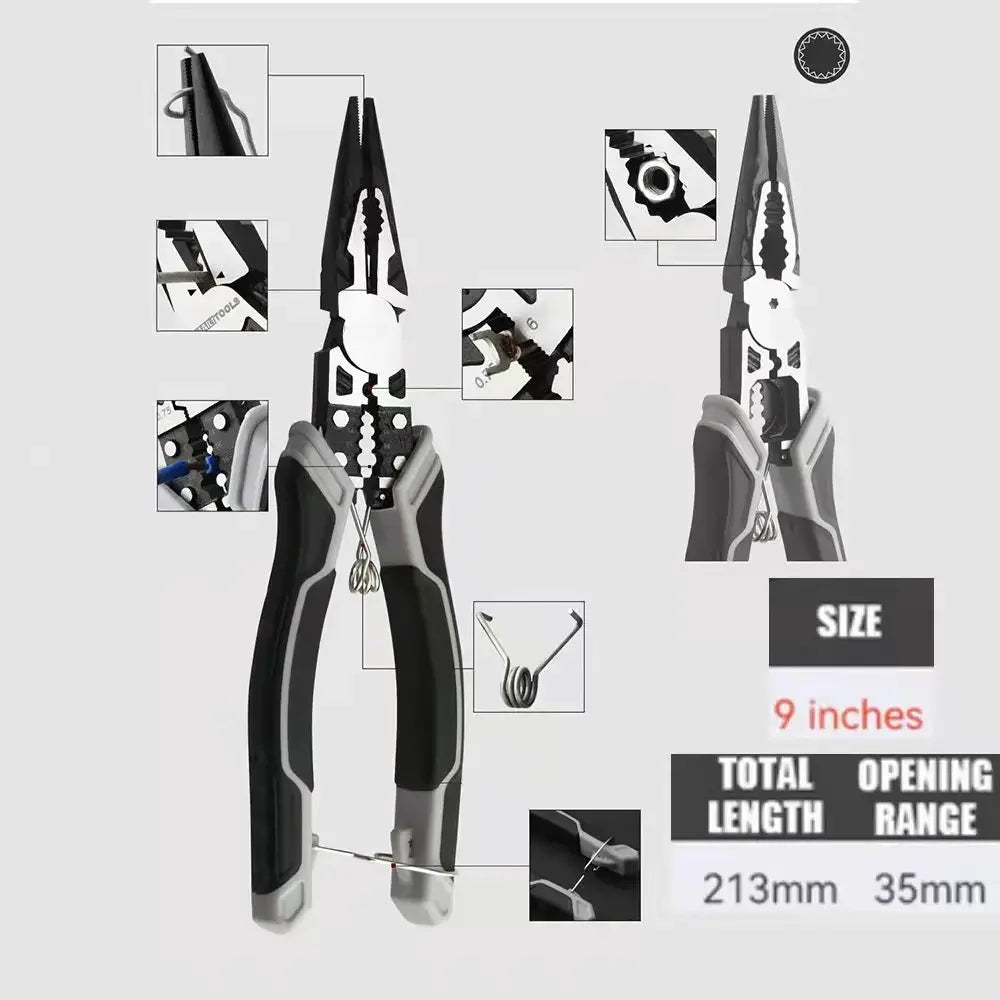 Universal Multifunctional Series: Diagonal Pliers, Needle Nose Pliers, Wire Cutters - Electrician Hardware Tools