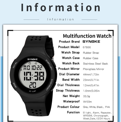 Outdoor Sport Watch Men Alarm Chrono Clock 5Bar Waterproof Military Watches LED Display Shock Digital Watch Thin Design