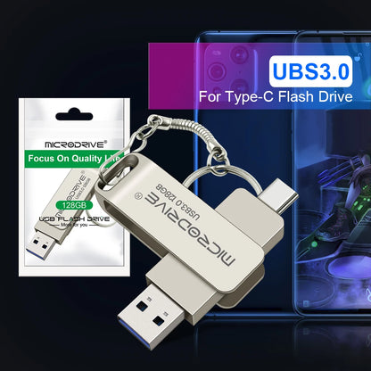 Type C USB Flash Drives 64GB 128GB 256GB OTG Pen Drive Memory Stick USB Key 3.0 Pendrive For Android PC Laptop