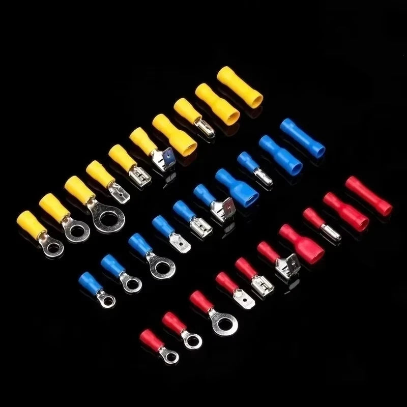 Vehicle Electrical Wire Connectors Kit Assorted Male Female Spade Ring Fork Butt Quick Splice Insulated Terminals For Automotive