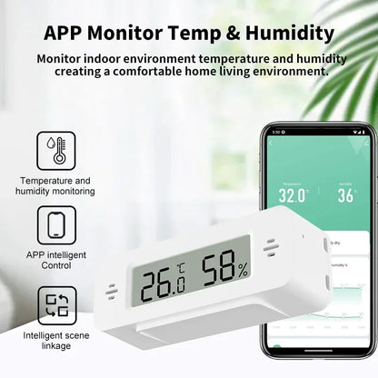 Tuya Zigbee 3.0 Temperature Humidity Sensor Mini Thermometer APP Remote Control WorkWith Yandex ZHA Zigbee2MQTT SmartLife Alexa