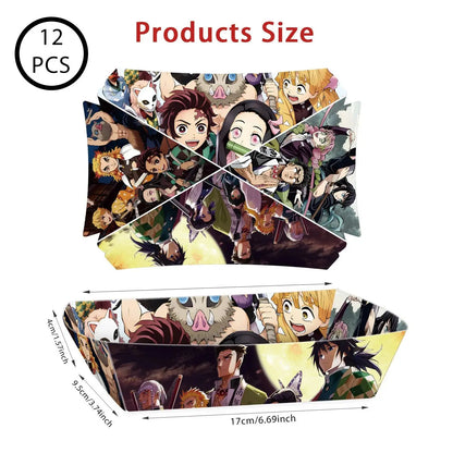 Anime Demon Birthday Theme Gifts Bags Keychain tattoo sticker Demon Slayer Candy Bags Packaging Giveaway Party Favors Gifts Supp