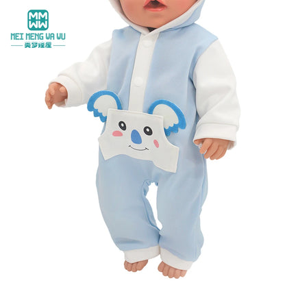 Fits 17-18inch American Doll and New Born Doll Clothes Fashion Dresses, Hooded Jumpsuit, Cardigan Strap Skirts Toys Gifts