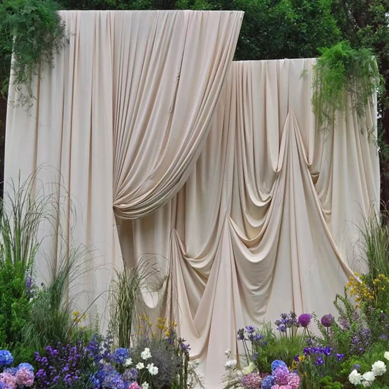 Stretch Knit Jersey Fabric Good Draping Cloth for Wedding Decor, Party Backdrops, Curtains,Photography Background Wide 170cm