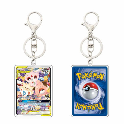 Key chain Charmander Mewtwo Umbreon Jigglypuff Venusaur Blastoise Solgaleo Game Card Acrylic Keychain Pendant Decoration