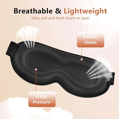 3D Contoured Eye Mask with Zero Pressure, 100% Blackout, Eye Mask for Sleep, Suitable for Offices, Napping, Travel, and Relaxati
