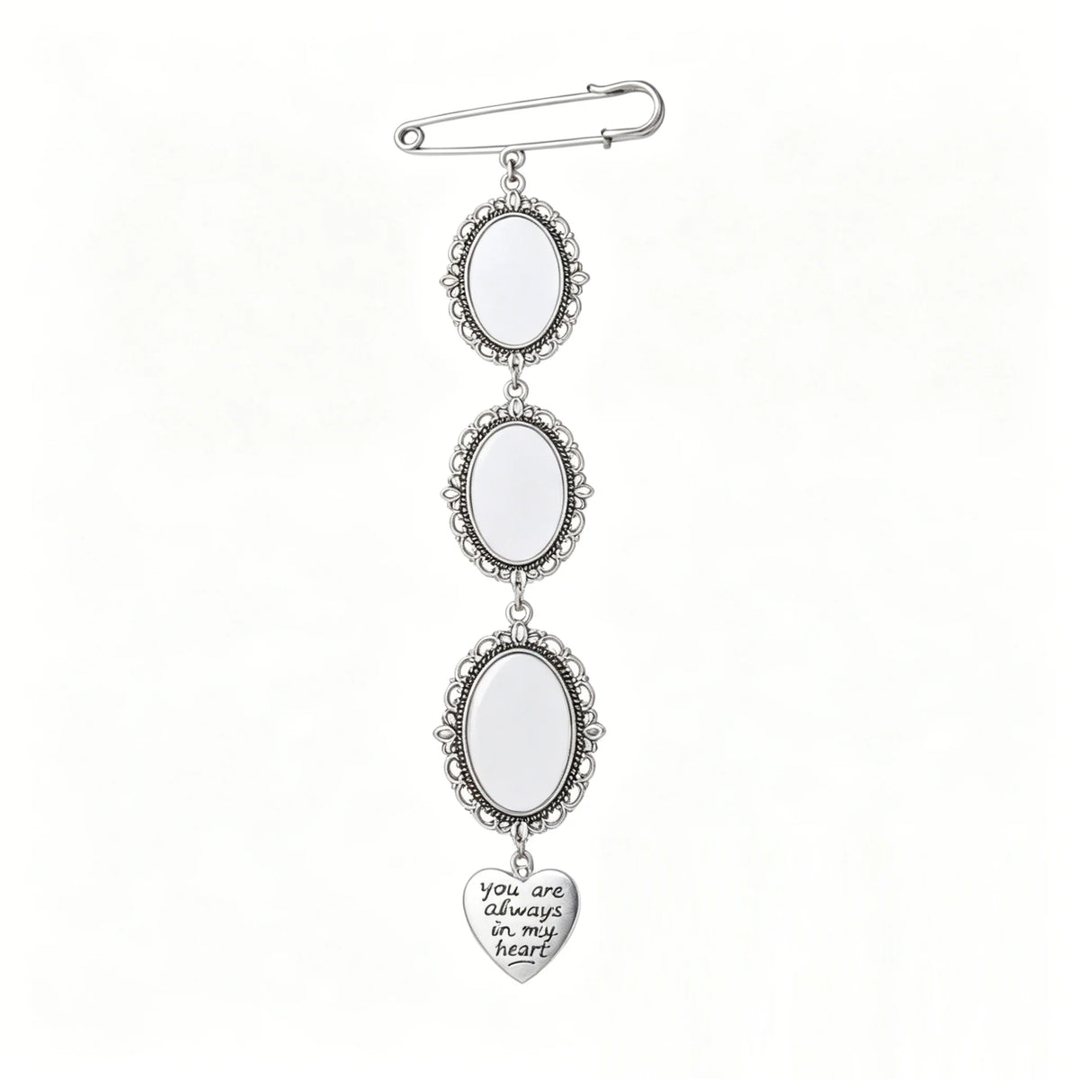 Custom Bride's Commemorative Bouquet Pendant with a Memorial Photo, Bouquet Memory Pendant, Oval Commemorative Pin with Picture