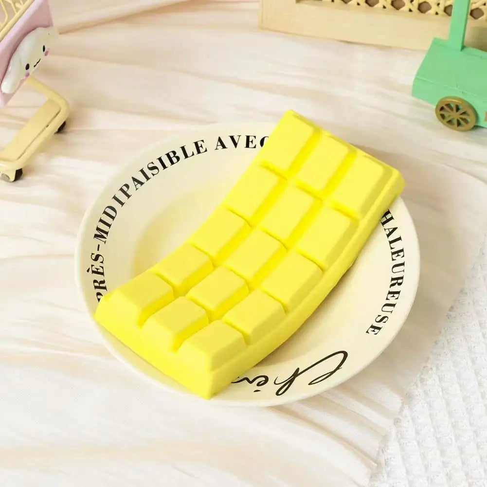 PU Soft Simulated Chocolate Squeeze Toy - Slow Rebound Stress Reliever for Office, Hand Relaxation, Desk Decor Gift