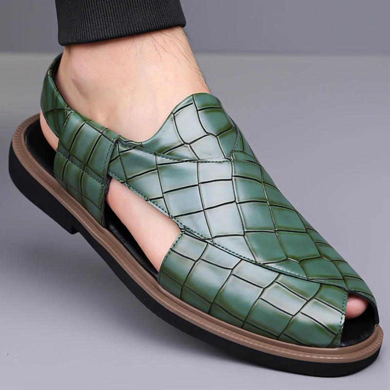 Men's Summer Breathable Soft-Soled Roman Sandals Anti-Slip Comfortable Slip-On Casual Covered-Toe Shoes-2021