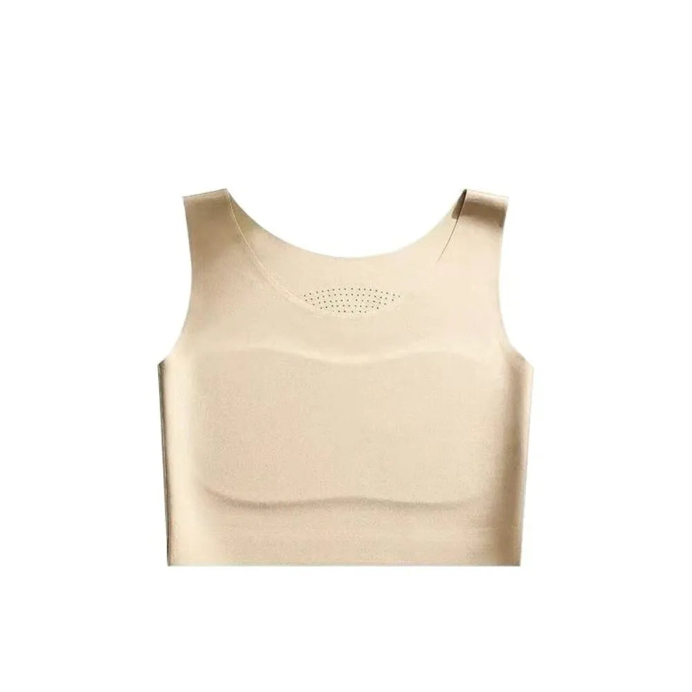 S/M/L/XL/XXL Chest Binding Underwear Ice Silk Material U Neck Design Liquid Foundation Bra Backless Style Soft Steel Ring