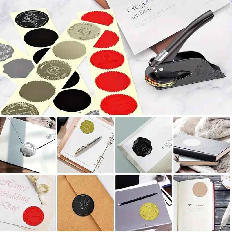 Customized Book Embossed Stamp Personalized Custom LOGO Embosser Seal Wedding Invitation Library Customize Embossing Paper Stamp