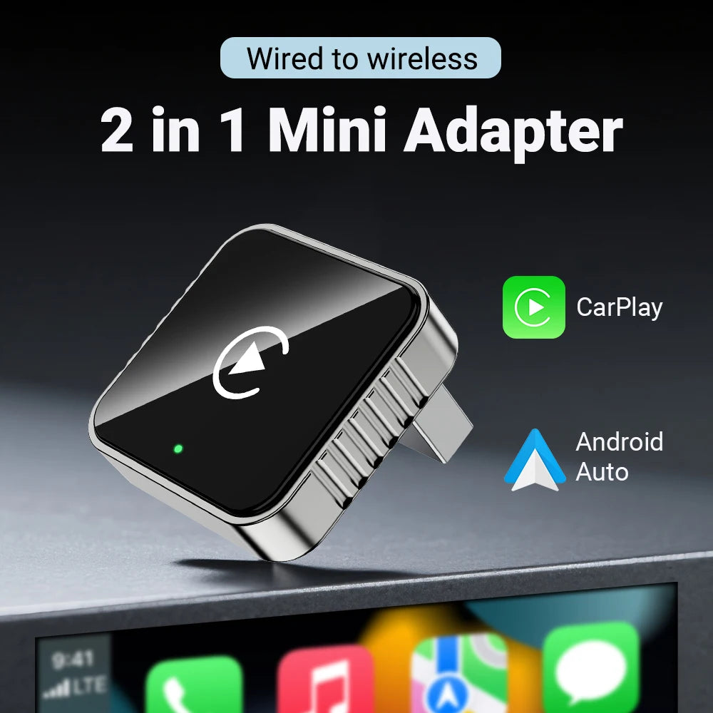 Bezprzewodowy CarPlay Android 2026 Nowy Inteligentny Adapter Samochodowy Bezproblemowy Plug&Play Stabilne połączenie BT WiFi Aktualizacja OTA Pasuje do 99% Pojazdów