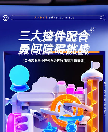 Educational Montessori Toy Multi-Layer Track Adventure Game Rail Rolling Ball Model Interactive Brain for Children Kids