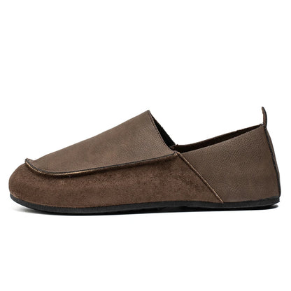 Fashion Mens Casual Shoes Soft Leather Comfort Man Loafers Outdoor Walking Half Slippers Breathable Lazy Driving Shoes Moccasins
