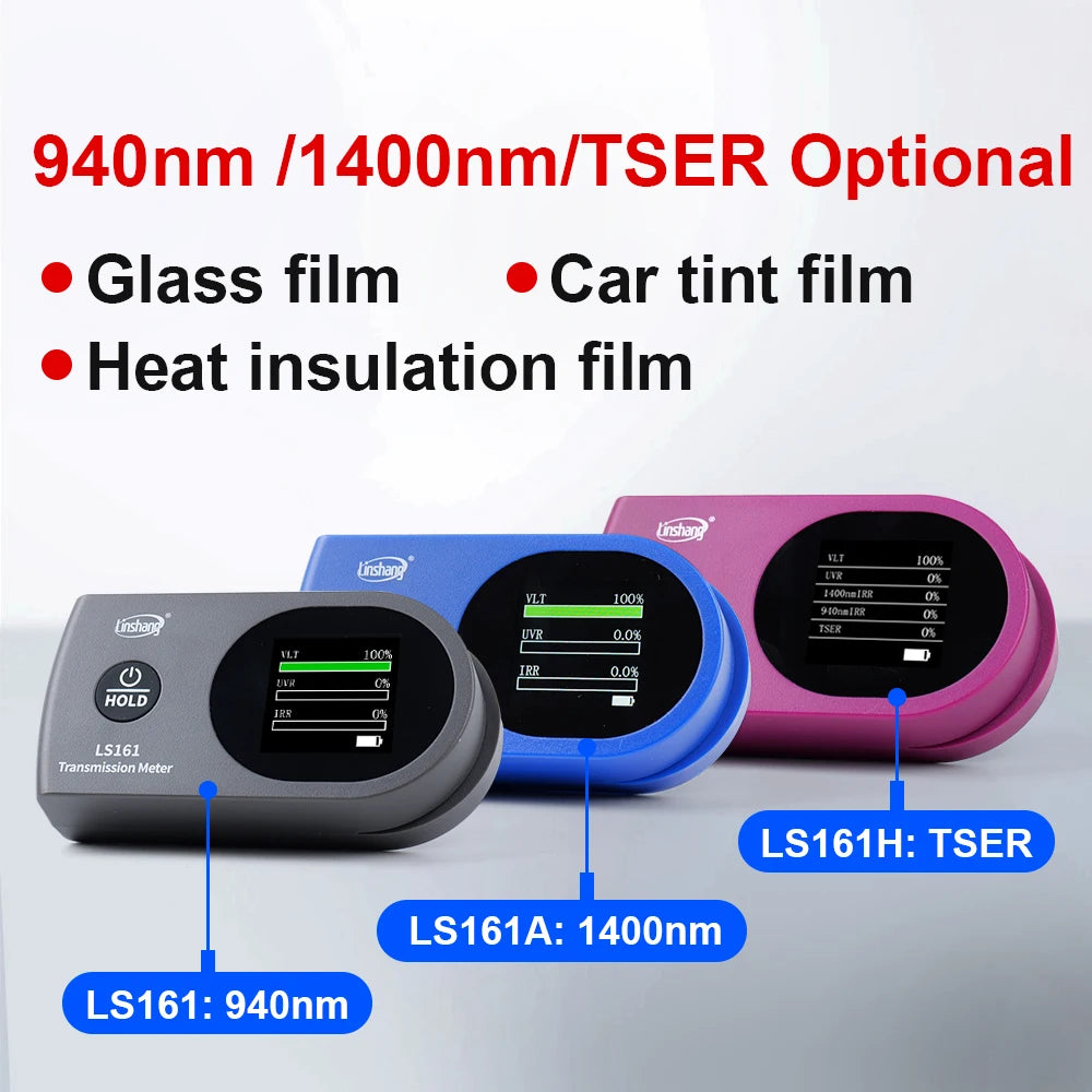 New Arrival Window Tint Meter TSER VLT UV IR Transmission Tint Meter LS161 LS161A LS161H Solar Film Tester for Cars