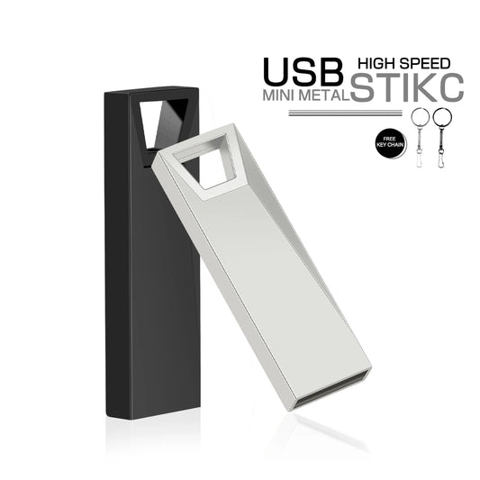 JASTER Metal USB Flash Drive 128GB Business Gift Memory Stick 64GB Free Key Chain Pen Drive 32GB Silver Flash Disk 16GB 8GB 4GB