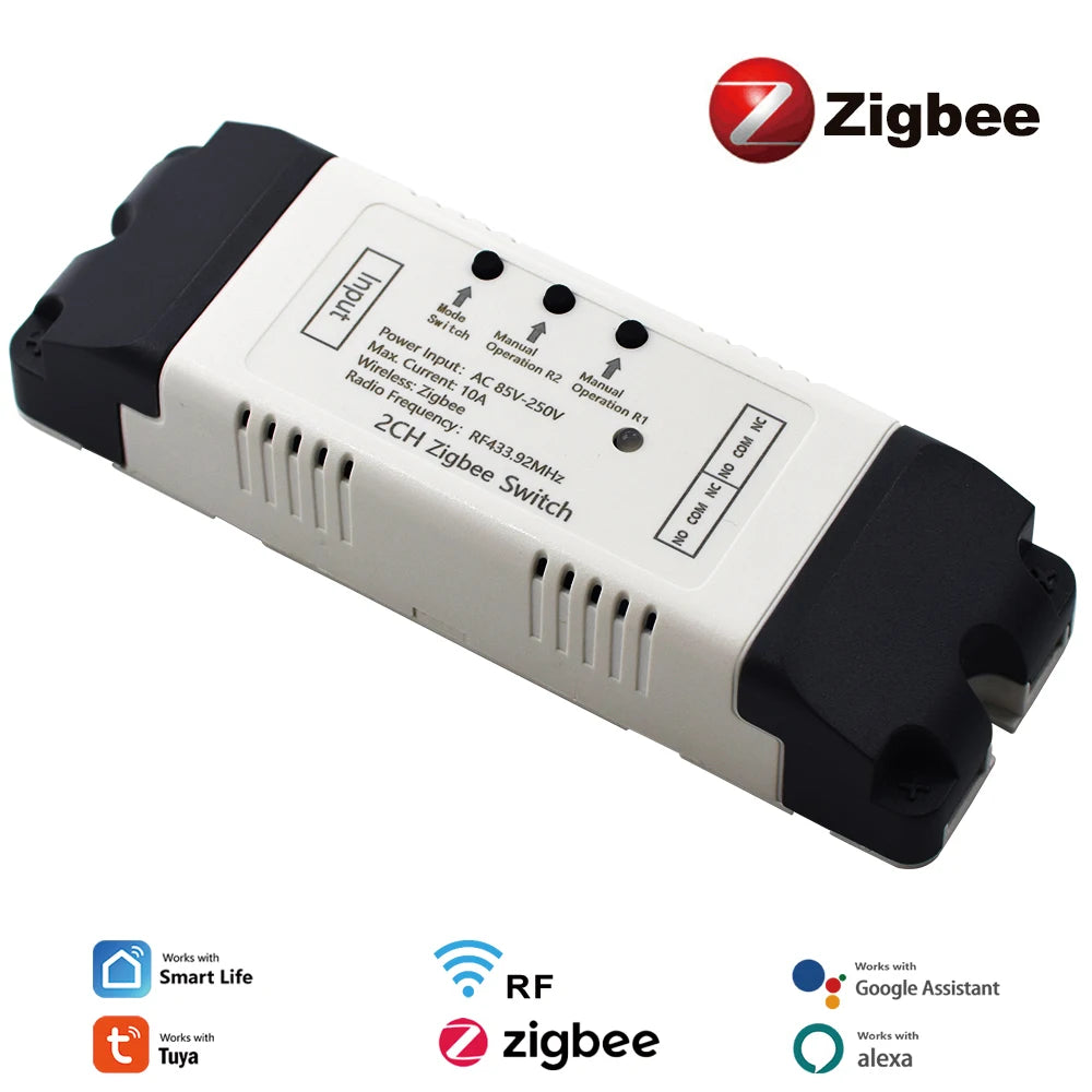 Alexa Smart Switch Zigbee Smart Home 2/1 Channels 220V 7-32V 85-250V 10A Relay Module Work With Alexa/Google Assistant