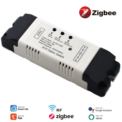 Alexa Smart Switch Zigbee Smart Home 2/1 Channels 220V 7-32V 85-250V 10A Relay Module Work With Alexa/Google Assistant