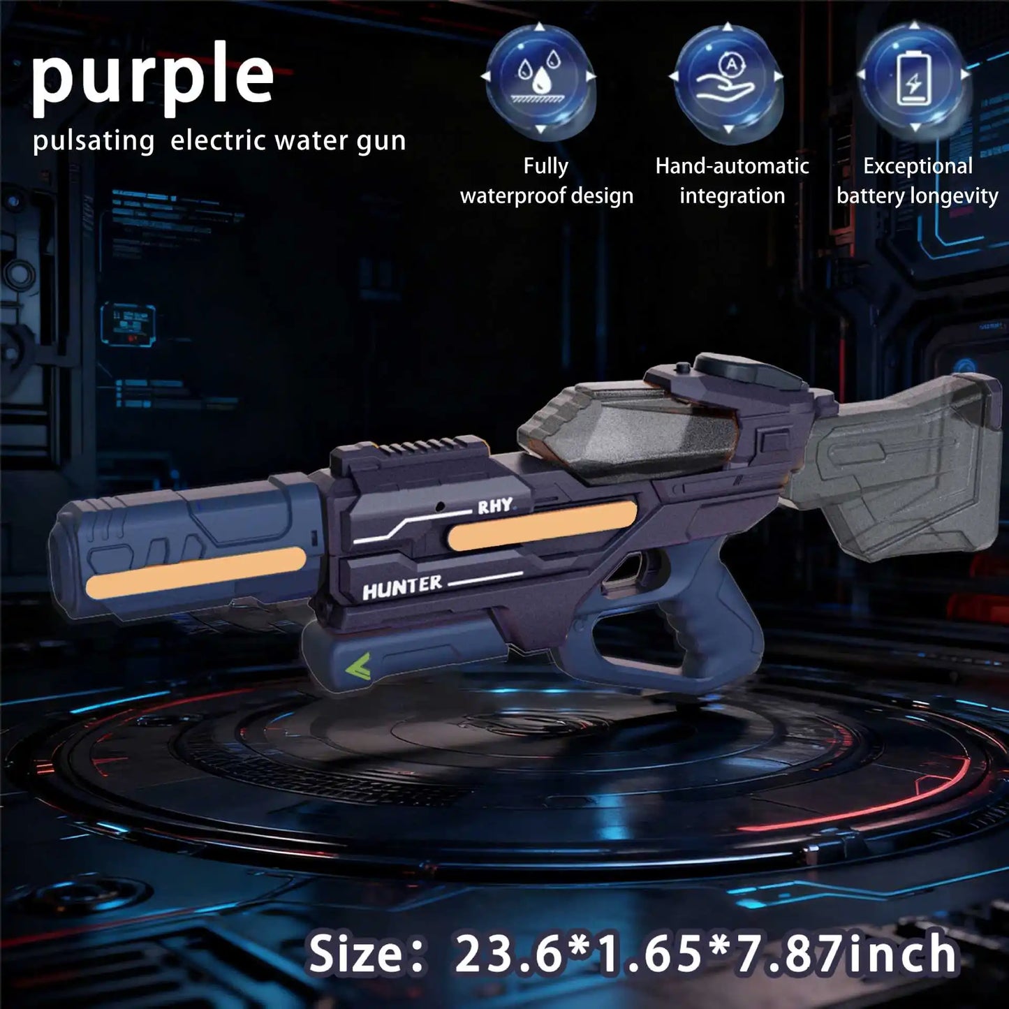 Electric Water Gun Large Capacity Squirt Gun Pulse Continuous Firing Watergun Integrated Manual and Automatic Water Gun Pool Toy
