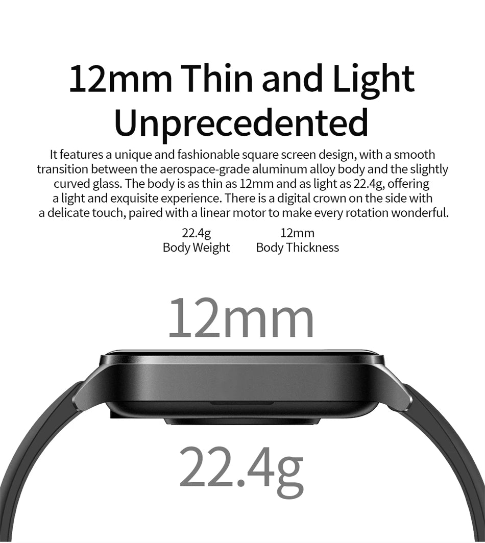 LIGE Smart Watch Answer/Make Call 1.85" Smartwatch for Android iOS Heart Rate Sleep Monitor Pedometer Waterproof Fitness Watches